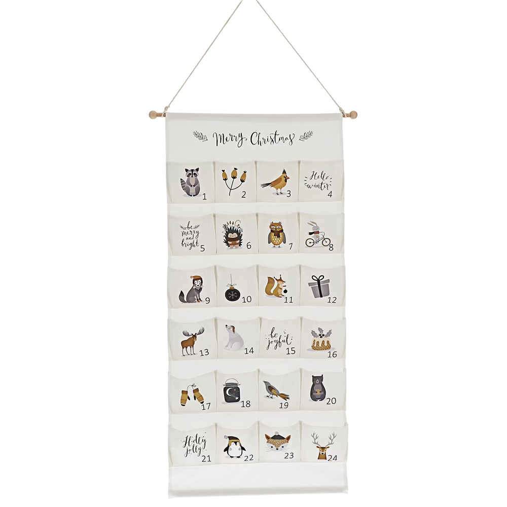 Advent Calendar Gift - Calendario dell'Avvento bianco 2025 Riutilizzabile per