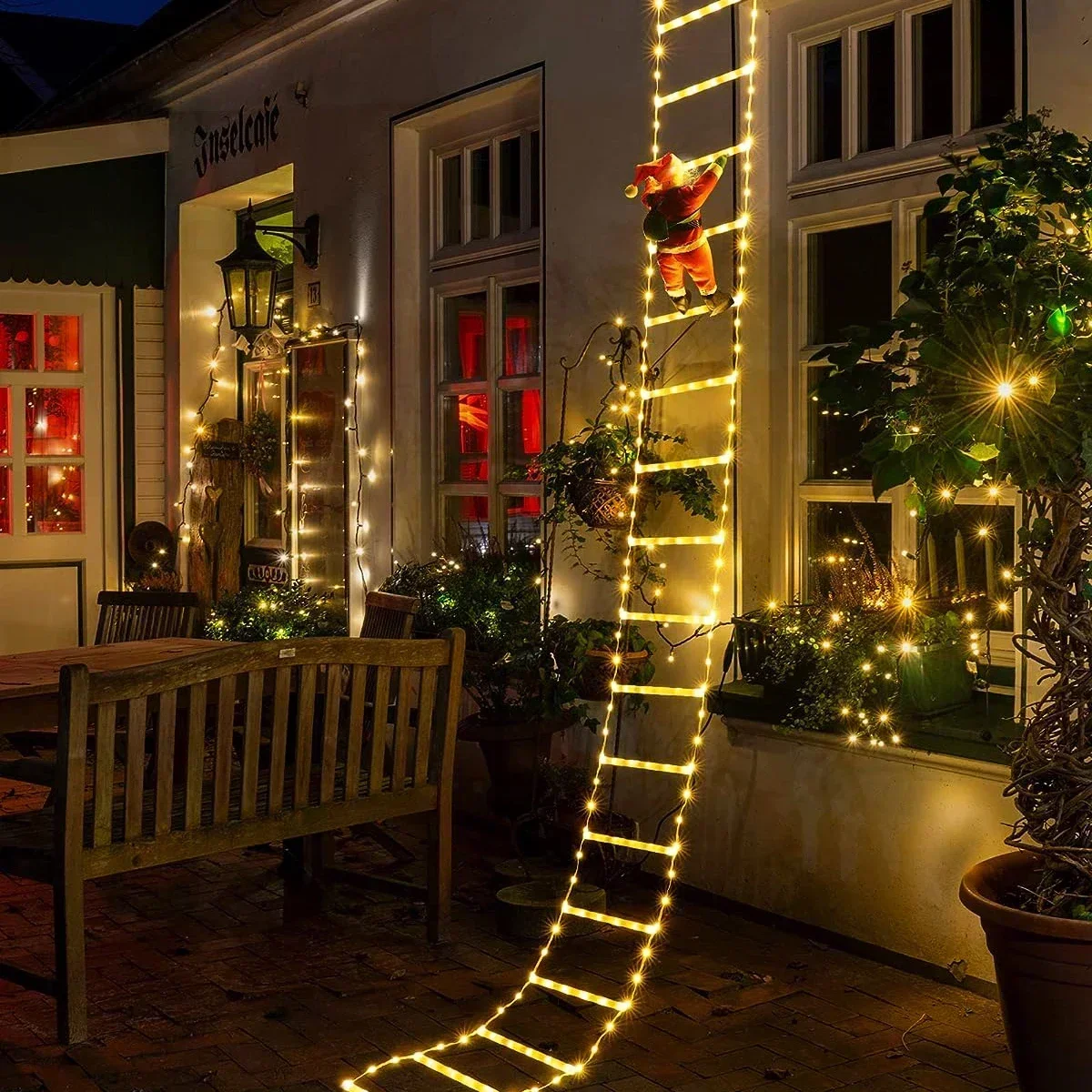 Christmas Lights Outdoor - LED Ladder Light per babbo natale
