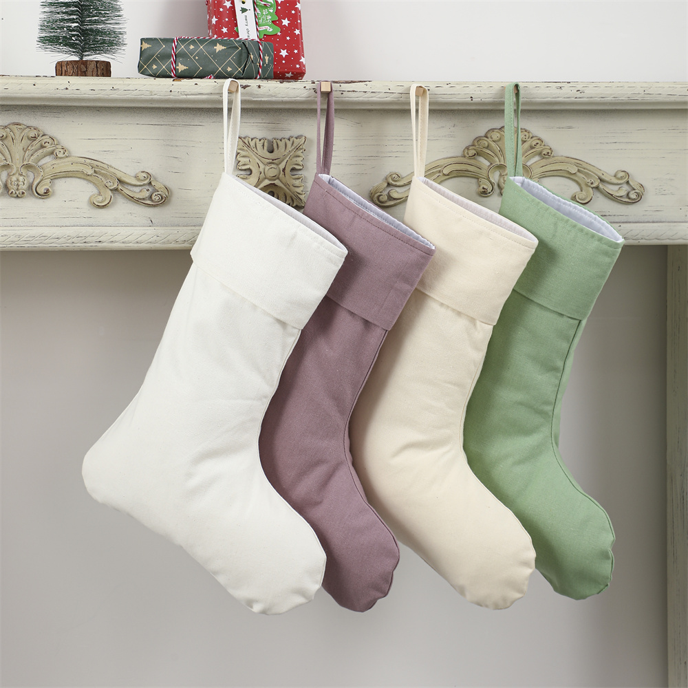 Christmas Stocking Hanging - Calza di natale in lino calze