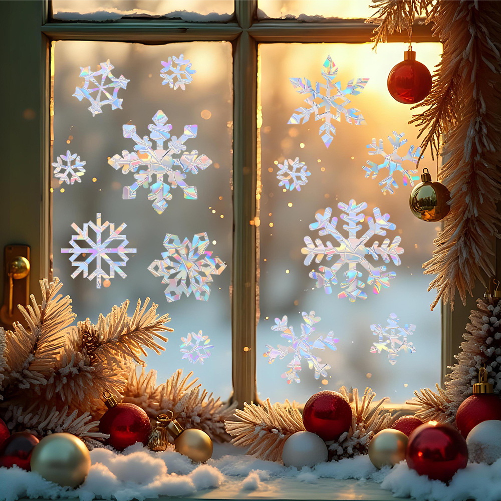 Snowflake Window Decal - Adesivi Elettrostatici a Fiocco di Neve