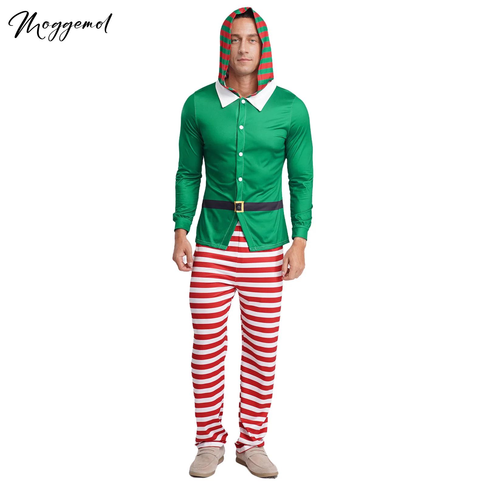 Elf Costume Christmas - Pigiama da elfo natalizio da uomo,