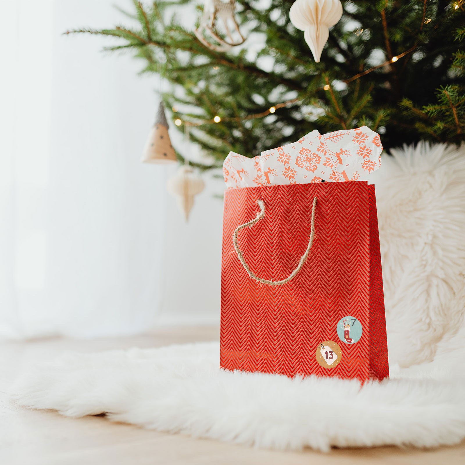 Advent Calendar Gift - 10 Fogli di Adesivi Rotondi per