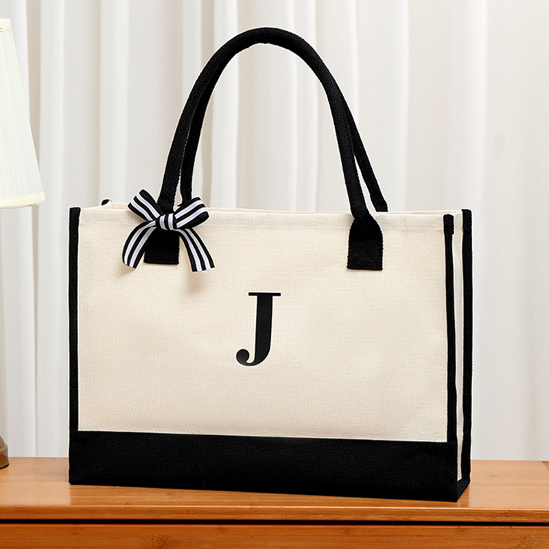 Ribbon Bow Gift - Semplice borsa tote con lettera in