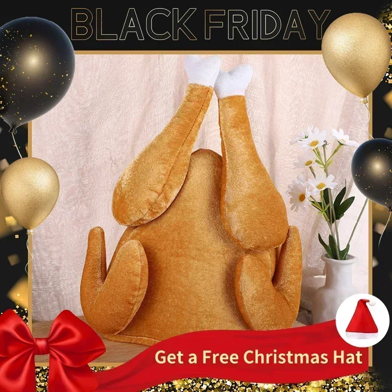 Santa Hat Plush - Nuovo peluche arrosto ringraziamento tacchino cappello