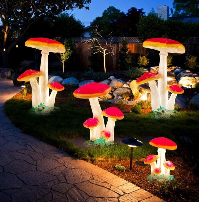 Christmas Lights Outdoor - Statua Luminosa a Forma di Fungo
