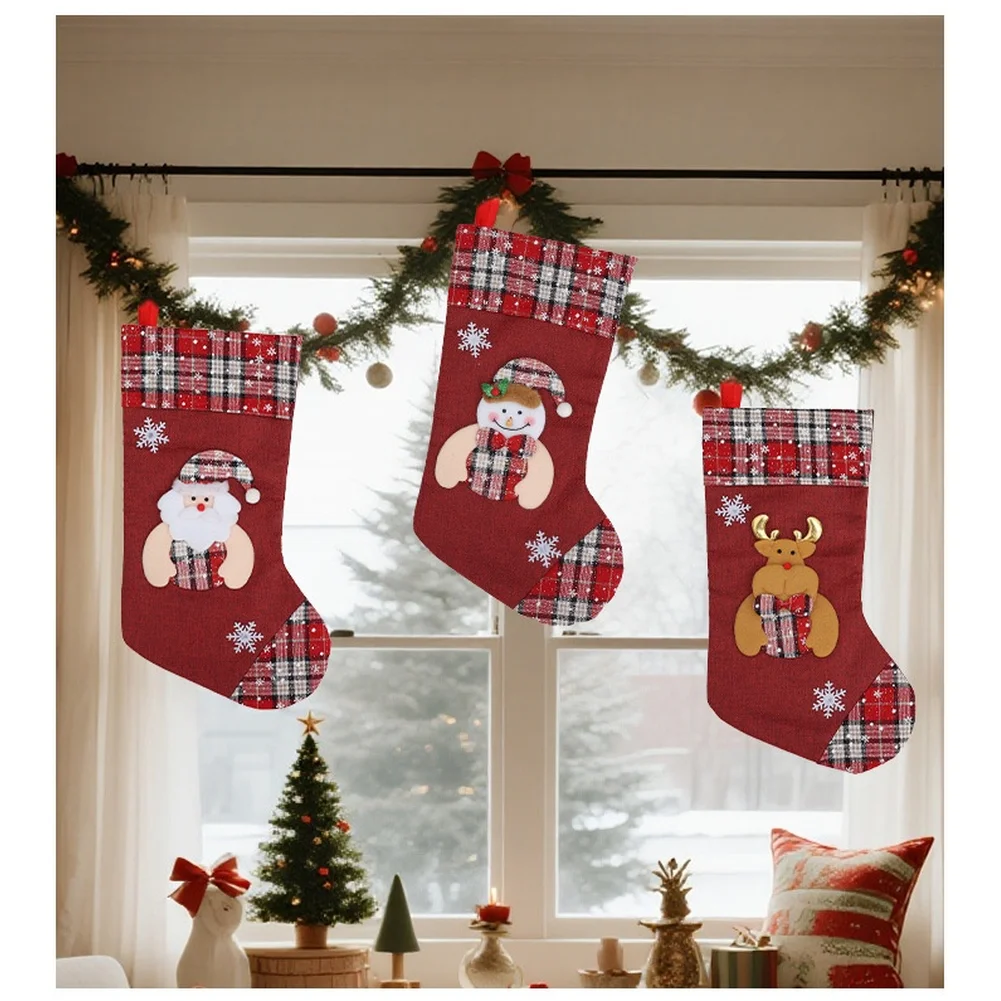 Christmas Stocking Hanging - 1 pz calza di Natale regalo