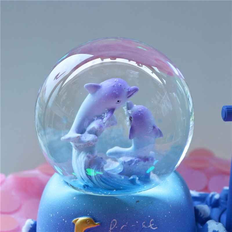 Snow Globe Musical - Timer a Clessidra con Delfino, Sfera