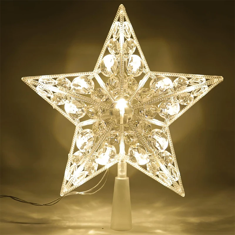 Star Tree Topper - 15 centimetri Decorazione Di Natale Incandescente