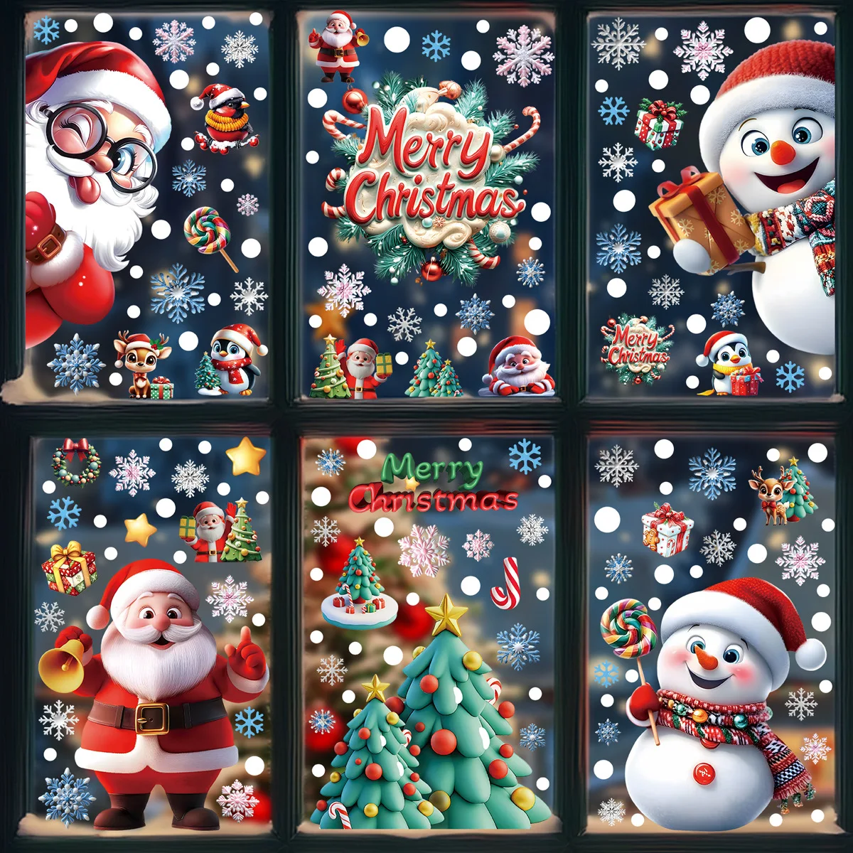 Snowflake Window Decal - 2025 adesivi natalizi statici per finestre