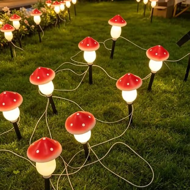 Christmas Lights Outdoor - Luci Solari a Forma di Fungo,