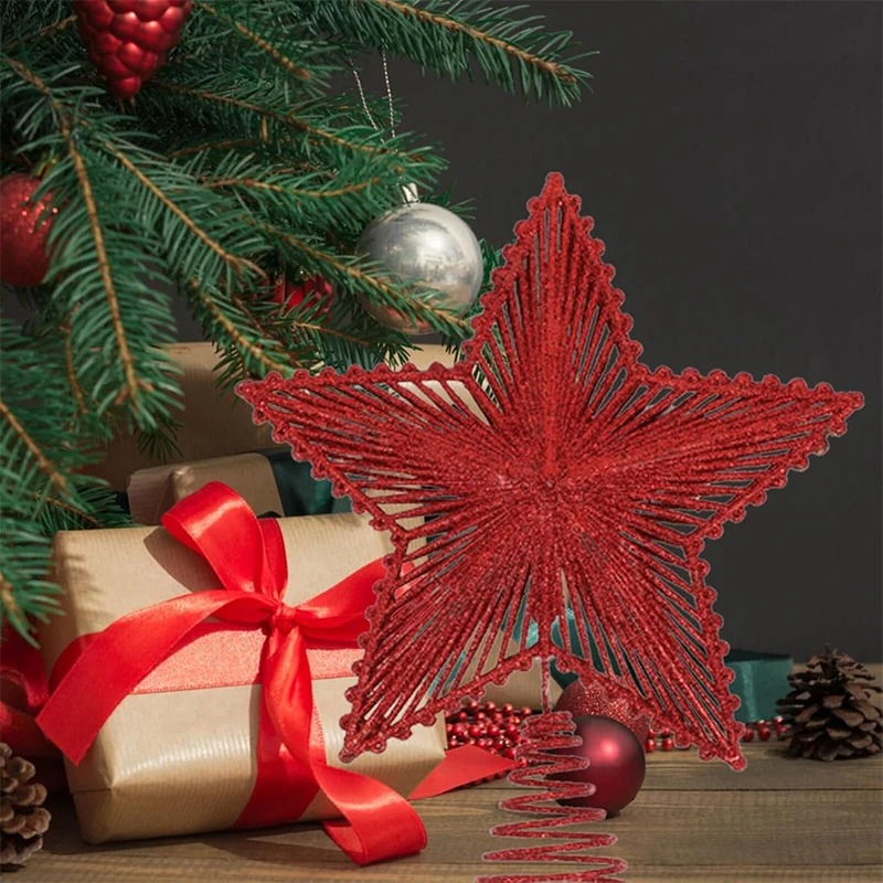 25 cm Rosso Glitter Albero Di  - Star Tree Topper recensione e prezzo