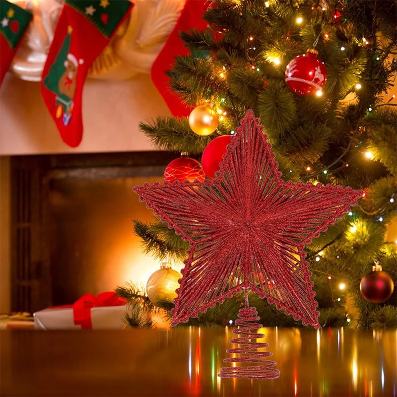 25 cm Rosso Glitter Albero Di  - Star Tree Topper recensione e prezzo