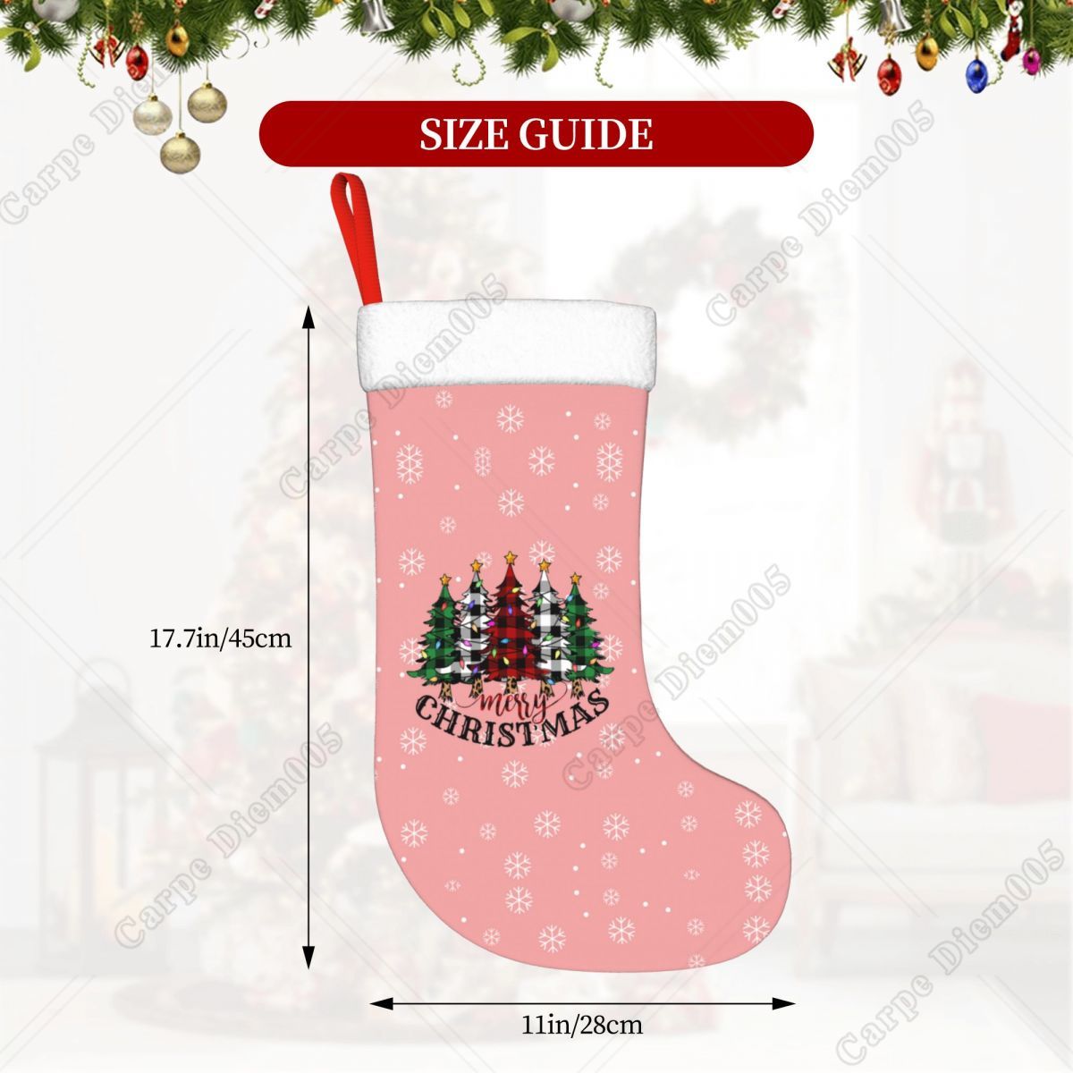 Fiocchi di neve rosa Calze per - Christmas Stocking Hanging recensione e prezzo