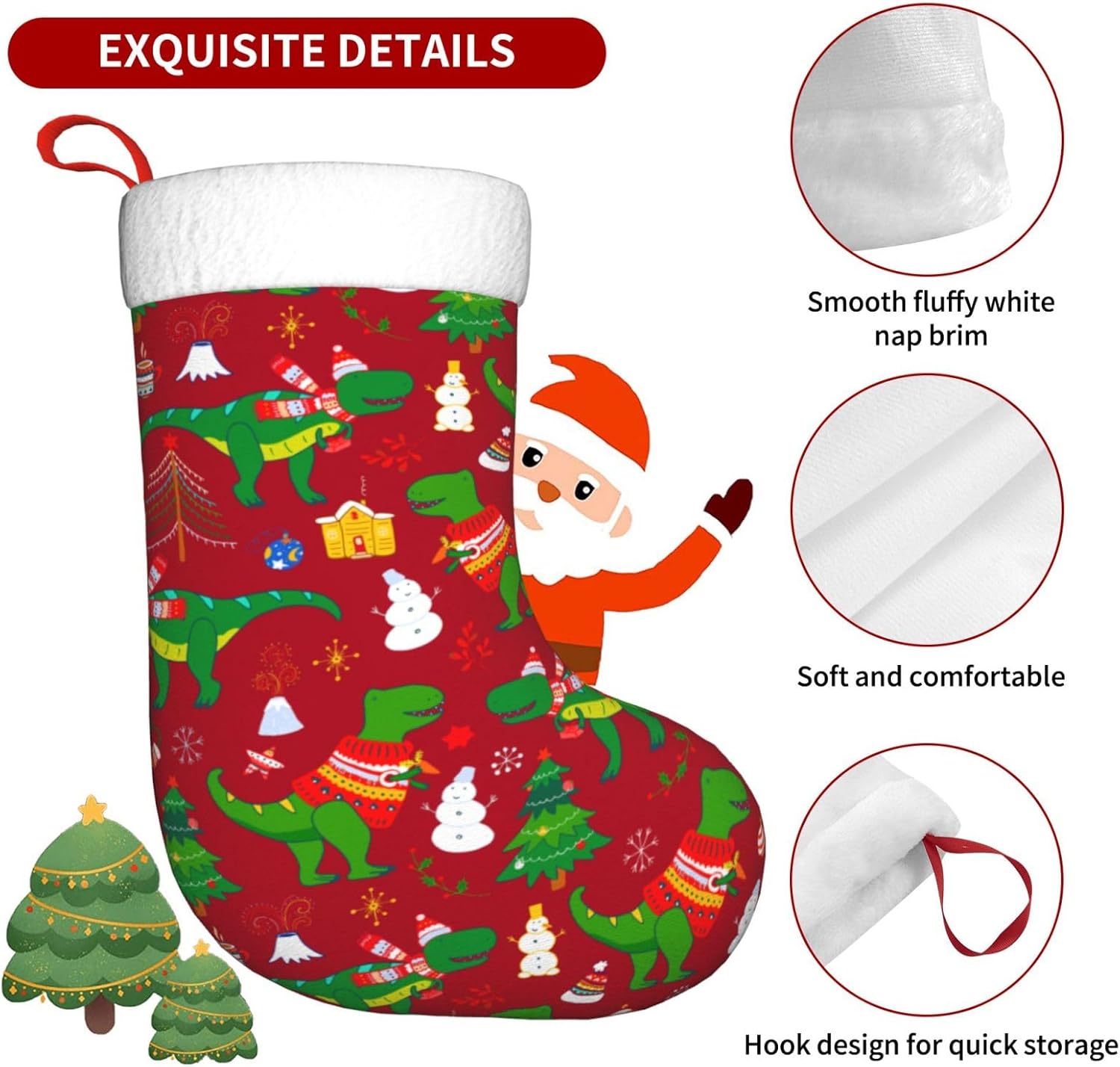 Simpatico dinosauro di Natale  - Christmas Stocking Hanging recensione e prezzo