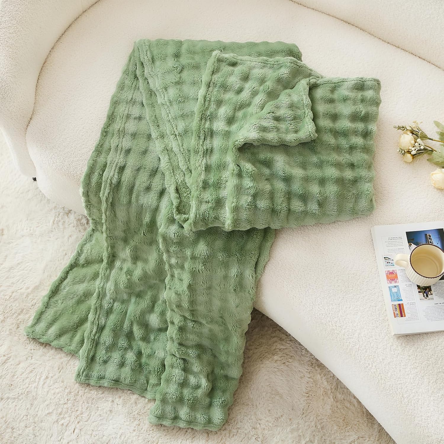 Coperta in pile a bolle verde  - Christmas Throw Blanket recensione e prezzo