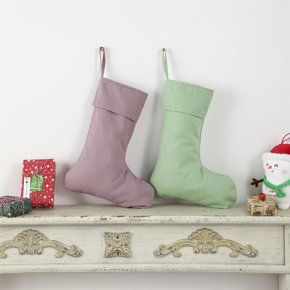 Calza di natale in lino calze  - Christmas Stocking Hanging recensione e prezzo