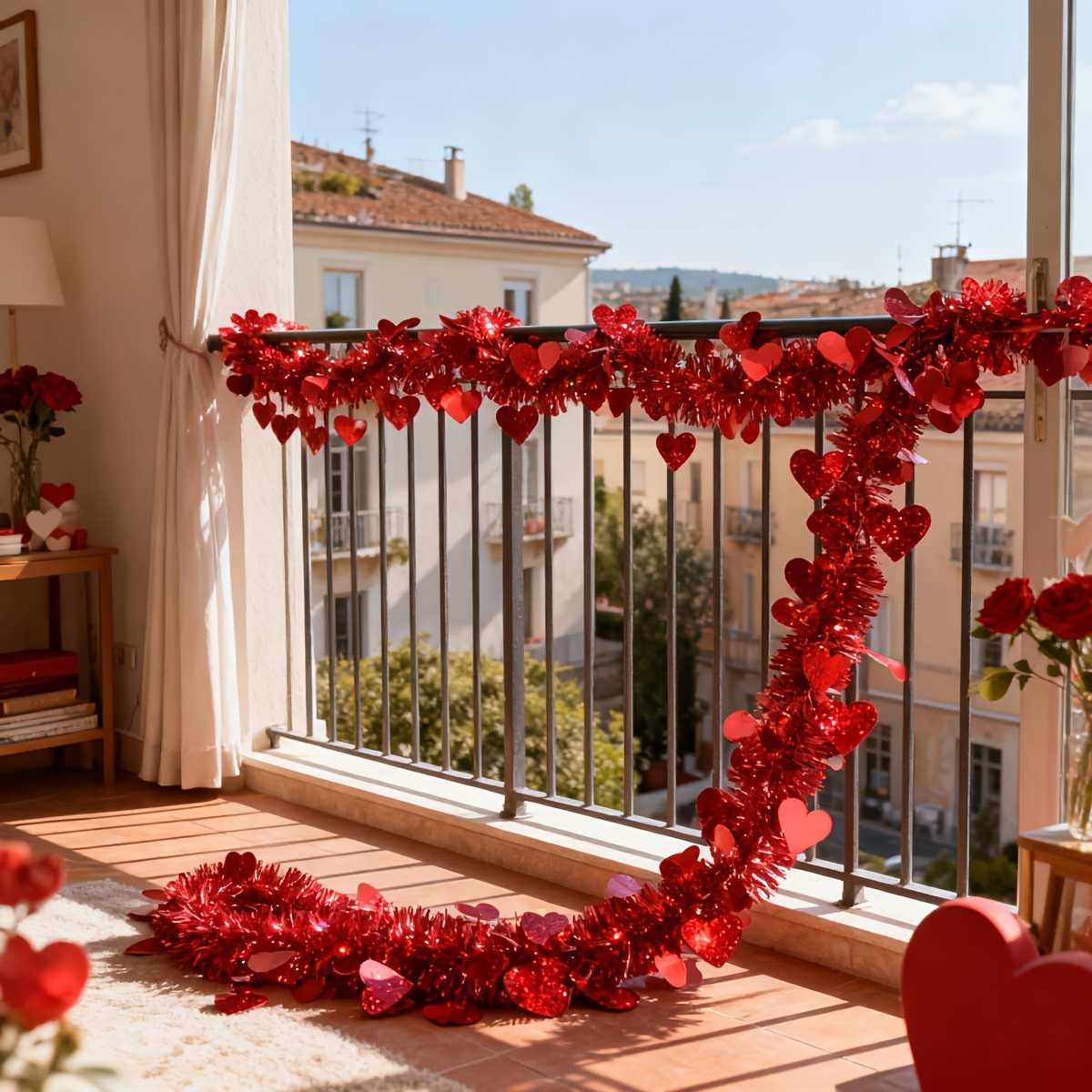 3 ghirlande di plastica rosse  - Tinsel Garland Decoration recensione e prezzo