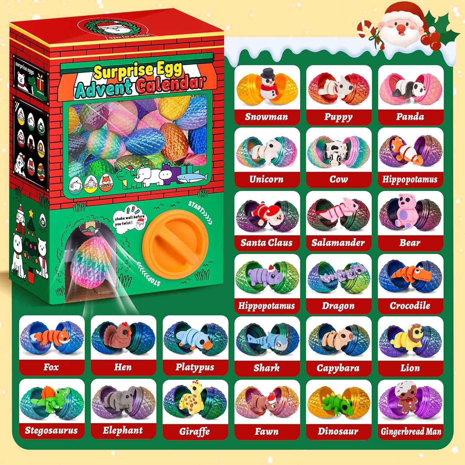 24 Pezzi Uova Sorpresa Stampat - Advent Calendar Gift recensione e prezzo